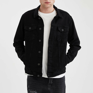 แจ็คเก็ตยีนส์ผู้ชาย สไตล์ลำลอง สีพื้น กระดุมแถวเดียว ทรงเข้ารูป ผ้าฝ้าย สไตล์ไฮสตรีท สำหรับผู้ชาย - Product Image 1