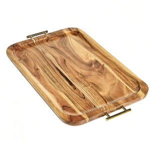 ถาดเสิร์ฟไม้พร้อมด้ามจับถาดไม้อเนกประสงค์สำหรับห้องครัว - Product Image 1