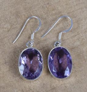 Pendientes colgantes de piedras preciosas de amatista, joyería de plata para mujeres y niñas, diseño de tendencia, pendientes de plata de ley sólida 925 - Product Image 3
