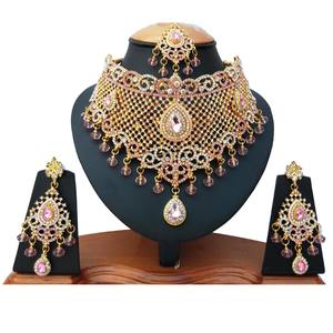 Bridal Necklace Earrings Headpiece Sets Women Zircon Trendy Party Wedding Engagement <b>Gift</b> Jewelry Flower Alloy Brides - Product Image 1