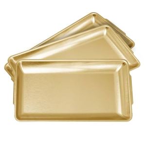 Bandeja de Servicio de Alimentos Rectangular Chapada en Oro de Diseño Simple, Bandeja de Metal de Alta Calidad de Gran Tamaño con Asa Dorada para el Hogar y Hoteles - Product Image 5