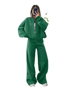 ชุดวอร์มผู้หญิงแบบสองชิ้น เสื้อแจ็คเก็ตซิปแบบลำลองและกางเกงขายาวทรงตรง ชุดกีฬาแบบหลวมสำหรับสุภาพสตรี ปี 2026 - Product Image 3