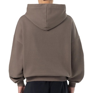 Sudadera con capucha recortada de algodón 100% para hombre de alta calidad, ajuste cuadrado grueso y de gran tamaño bordado, diseño Unisex con capucha, talla XL - Product Image 3