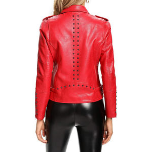 Fall New Fashion Motorcycle Style Vintage <b>Leather</b> Jacket Long-sleeved Lapel Women <b>Leather</b> Coat With Button Chic <b>Belt</b> - Product Image 4