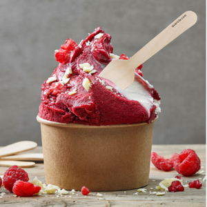 Cuillère à dessert en bois de bouleau 95mm jetable biodégradable écologique Couverts en bois naturel Glace à usage polyvalent durable - Product Image 5