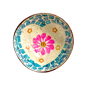 Cuenco artesanal de coco con incrustaciones de fregona, cuenco para servir hecho a mano para ensaladas, postres y helados, venta al por mayor de Vietnam - Product Image 3