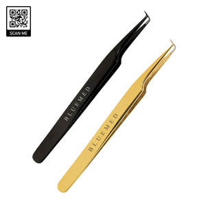 Pince à épiler ergonomique légère en acier inoxydable, testée à la main, haute tension, pour extensions de cils, prise confortable - Product Image 1