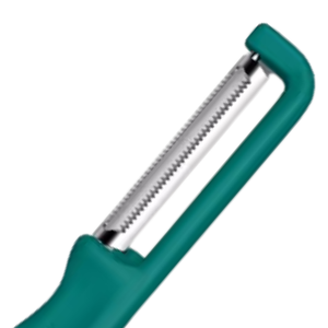 Éplucheur de légumes vert en acier inoxydable avec lame dentelée et poignée ergonomique, outil de cuisine pour éplucher les fruits, les pommes de terre, les carottes et les concombres - Product Image 2