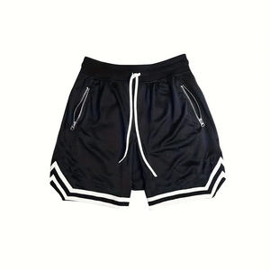 Short de basket-ball et de fitness en maille légère et respirante pour hommes, décontracté et sportif, avec poches zippées, de couleur unie - Product Image 6