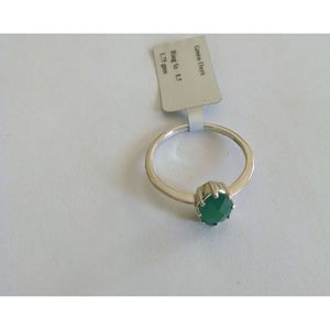 Shah Gems Women's Natural Green Onyx <b>Ring</b> <b>925</b> Sterling <b>Silver</b> with Korean Fashionable Inlay and 18K Gold Plating for Gift - Product Image 4