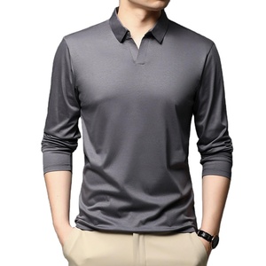 Kivotech OEM/ODM mercerizado 100% algodón cómodo marca Polo camisa Casual manga larga sólido Polo camiseta logotipo personalizado - Product Image 1