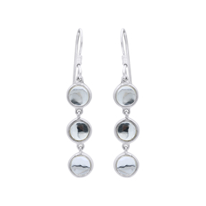 Pendientes Largos de Plata de Ley 925 con Circonita Cúbica Blanca Natural Redonda Vintage para Mujer, Marca Memoria Jewels - Product Image 1