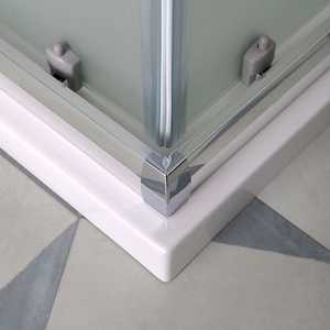 Mampara de Ducha Cuadrada de 90 x 90 cm con Vidrio Satinado de 6 mm y Puertas Corredizas en Génova - Product Image 4