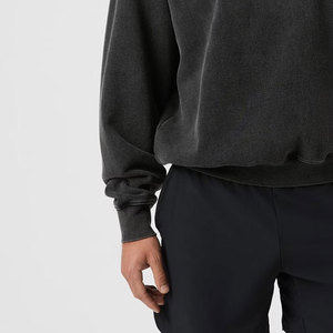 Sweatshirts à col rond 100% coton pour hommes épais polaire hiver décontracté imprimé personnalisé solide motif de créateur logo brodé 2 pièces - Product Image 3