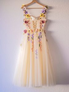3Dフローラルマルチカラー刺Embroidery花刺Embroideryオートクチュール3Dフラワードレスレースファブリックガールドレスウェディングドレスブライダル - Product Image 2
