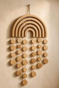 Cintre mural en bois poli Finition lisse parfaite pour l'organisation murale de l'entrée et de la cuisine du bureau à domicile - Product Image 2