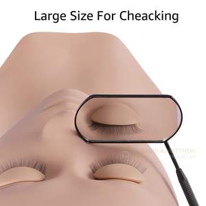 Grand miroir de maquillage à long manche de qualité supérieure bel outil cosmétique avec motif carré personnalisé Logo personnalisé - Product Image 3