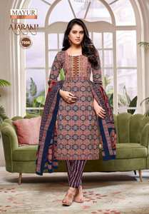Vente en gros coton de qualité supérieure imprimé Salwar Kameez catalogue complet du bas Kurti avec Dupatta pour fête - Product Image 2