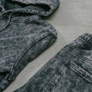 Vintage Printed Acid Wash Grey Tracksuit Grunge <b>Aesthetic</b> Distressed Hoodie Sweatpants Two Piece Set Streetwear 100% Cotton - Product Image 6