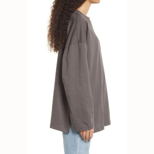 เสื้อยืดผ้าฝ้ายแขนยาวสำหรับผู้หญิงเสื้อยืดสำหรับผู้ชายแบบผ่าข้างออกแบบได้ตามต้องการ - Product Image 3