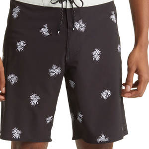 OEM Custom <b>Men</b> Swim <b>Shorts</b> Charcoal Black <b>White</b> Pineapple Print Beachwear Canvas Anti-UV Waterproof Eco-Friendly Quick <b>Shorts</b> - Product Image 5
