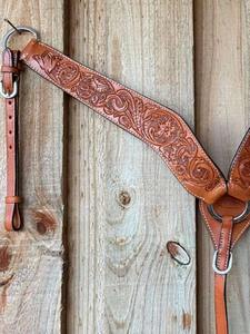 Cabezada y Pechera de Cuero Genuino con Estampado de Serpiente Estilo Western para Caballo, con Hebilla de Cristal Decorativa, Accesorios de Equitación - Product Image 2