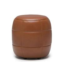 Pouf de rangement carré bleu ciel au design moderne avec couvercle amovible, pieds en métal, pour salle à manger, gonflable, durable et portable