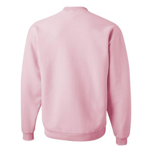 Light <b>Pink</b> 100% Cotton Crewneck Sweatshirt for <b>Men</b> Solid Pattern Plain Dyed Customizable Blank Winter Season Wholesale Sale - Product Image 4