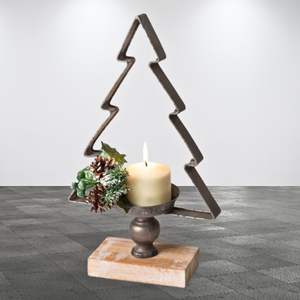 En bois De Noël Arbre De Noël Bougeoir Décoration Pièce Maîtresse De Noël Décor À La Maison Par WB INC Inde - Product Image 5