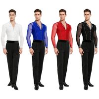 Ensemble de scène de danse latine haut de gamme pour hommes, haut en dentelle orné de strass, pantalon de rumba, tenue de danse de salon en Spandex et Polyester, tenue de Samba, personnalisable OEM