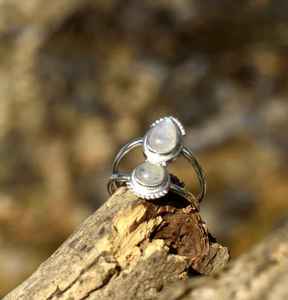 Bague en pierre de lune flashy en argent sterling 925 faite à la main, conception unique, pierre précieuse blanche naturelle - Product Image 4