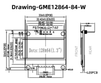 Pantalla OLED Goldenmorning de 1.29 Pulgadas, 128x64, Controlador SSD1315, Interfaz I2C, Módulo Blanco de 4 Pines, -30~70