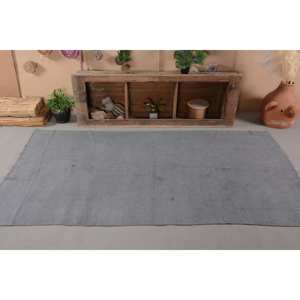 Tapis Turc Vintage Moderne Grand Rectangle 4.7X8.8 pieds Gris Patchwork Design Laine Matériau Latex pour Entrée Chevet Couloir - Product Image 1