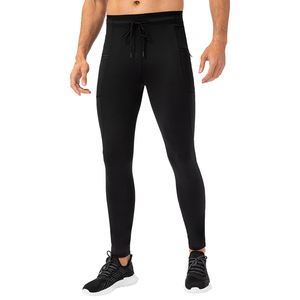 Pantalones de compresión para hombre con logotipo personalizado, mallas para correr, pantalones de gimnasio para correr de secado rápido, tarifa al por mayor, precio barato OEM 2025 - Product Image 2