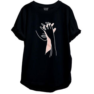 Gran oferta de ropa personalizada de alta calidad, camisas de hombre con cuello redondo, camiseta en blanco transpirable con logotipo impreso personalizado para mujer OEM - Product Image 1