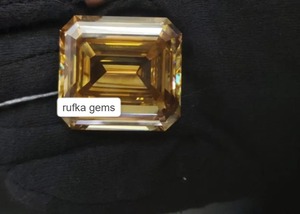 95 CTS Champagne Emerald Cut Moissanite fait à la main Fabrication pour bijoux autres pendentifs - Product Image 2
