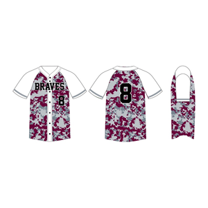 เสื้อเบสบอลคุณภาพสูงแบบสั่งทำกระดุมเต็มพิมพ์ซับลิเมชั่นพลัสไซส์ปักโลโก้ทีมคลับชุดซอฟต์บอล - Product Image 4