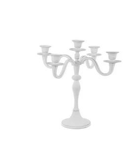 Elegantes candelabros blancos disponibles en diseño moderno de metal, perfectos para mesa de comedor, decoración del hogar y bodas, centro de mesa de tendencia - Product Image 1