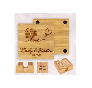 Wholesale Prices Product Wooden Joint Drink Cup Glass Coasters Table Top Cheap Price Product Wooden Square Coaster - Product Image 2