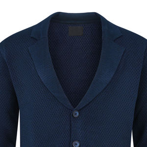 High Quality Navy Plain Cardigan <b>Sweater</b> 100% Cotton Breathable Anti-Wrinkle Anti-Shrink with Customizable Logo for Winter - Product Image 2