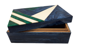 Boîte à bijoux en bois de haute qualité, artisanat de luxe, incrustation d'époxy, multicolores, logo personnalisé, cadeau décoratif pour la fête des mères - Product Image 3