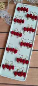 <b>Crochet</b> Circle Earring Micro <b>Hook</b> Bowknot Handmade Wedding Jewelry Rose Tulip Dangle Earrings Eardrop Mini <b>Crochet</b> Dangler Gift - Product Image 3