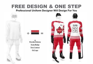 Sublimación de calidad superior impresa personalizada cortar y coser camisetas de hockey sobre hielo Vintage bordado parche uniforme de hockey sobre hielo para hombres - Product Image 2