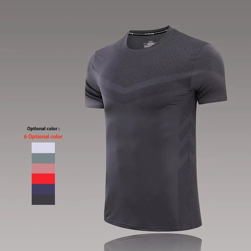 Le fiber elastiche con logo personalizzato sono una maglietta da jogging fitness resistente alle rughe maglietta uomo fitness per uomo camicia muscl