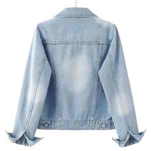Nouvelle collection : Blouson en jean pour femme, design tendance, manches longues, bouton unique, style cowboy, vente chaude - Product Image 3