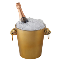 Refroidisseur à vin classique en laiton massif, finition dorée, capacité 5L, seau à glace écologique pour fêtes, articles de bar, refroidisseur de bière de table