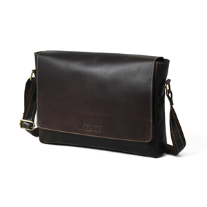 Maletín de hombro para portátil de cuero genuino para hombre de calidad superior con correa para viajes - Product Image 1