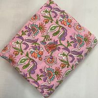Tissu en coton imprimé à la main de Jaipur, prêt à être expédié, motifs floraux en gros, textiles indiens faits à la main, vêtements à marque privée
