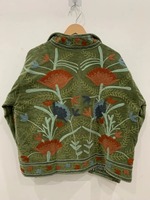 Veste Bohème Bohème Vert Velours TNT Suzani Fabriquée à la main avec poche Veste d'hiver Veste brodée Manteau pour femmes