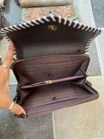 Dompet Kulit Ukiran Tangan Model Baru, Tas Selempang Ponsel, Dompet Kulit Sapi Stylish untuk Wanita, Multifungsi